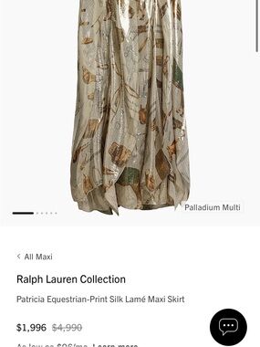 ISO (In Search Of) Patricia Equestrian-Print Silk Lamé Maxi Skirt -Palladium
